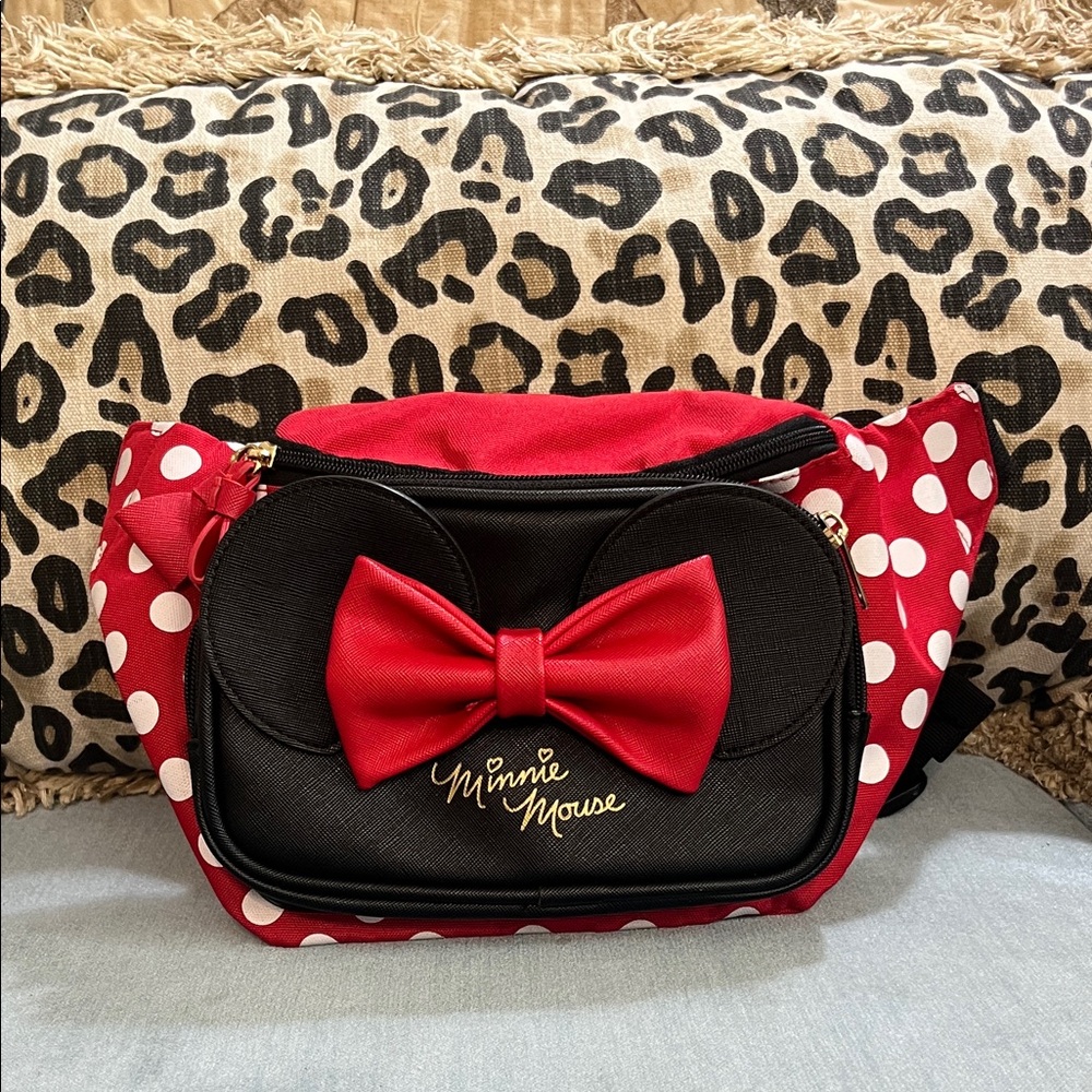 Minnie Mouse Red Polka Dot Bow Front Fanny Pack/Bum Bag